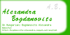 alexandra bogdanovits business card